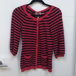 Juicy Couture Navy Red Striped Sweater